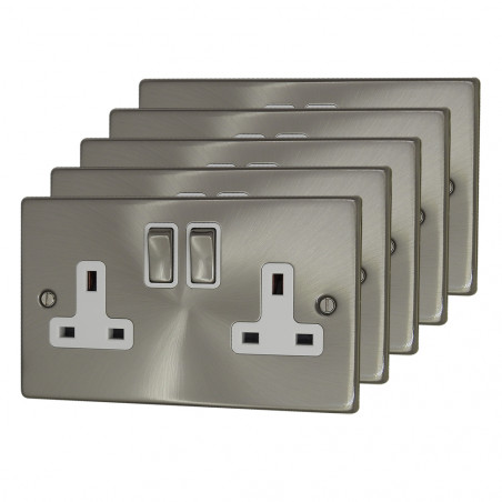 45A Cooker Switch Satin Chrome with Neon